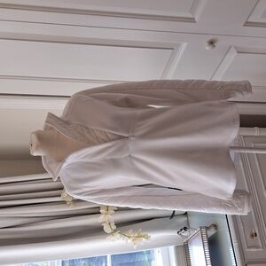 Athleta Womens Vortex Micro White Fleece Athletic/Athleisure‎ Pullover Quilted S